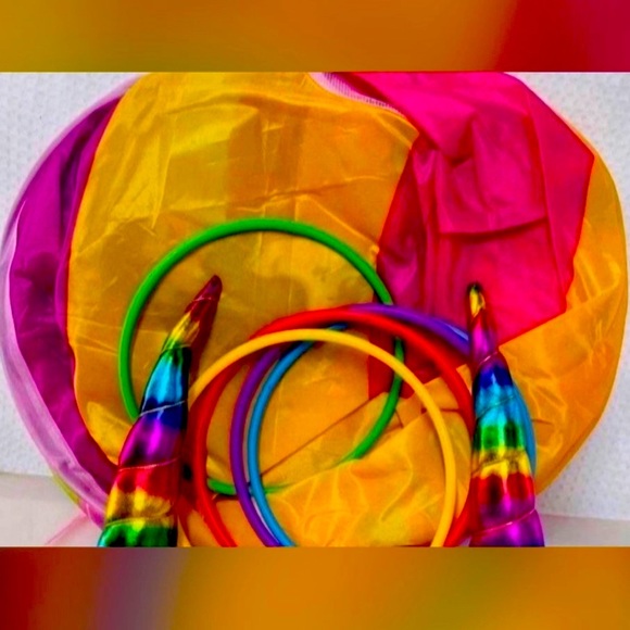 Princess Castle Tent Easy Unicorn Setup Colorful Magical with Rings Toss Games - Picture 5 of 5